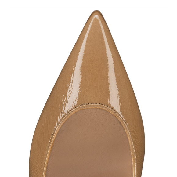 Christian Louboutin Sporty Kate 85 Lionne Beige Patent Classic Heel Pump 40 - Picture 7 of 13